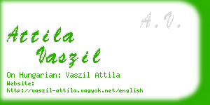 attila vaszil business card